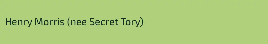 Henry Morris (nee Secret Tory)